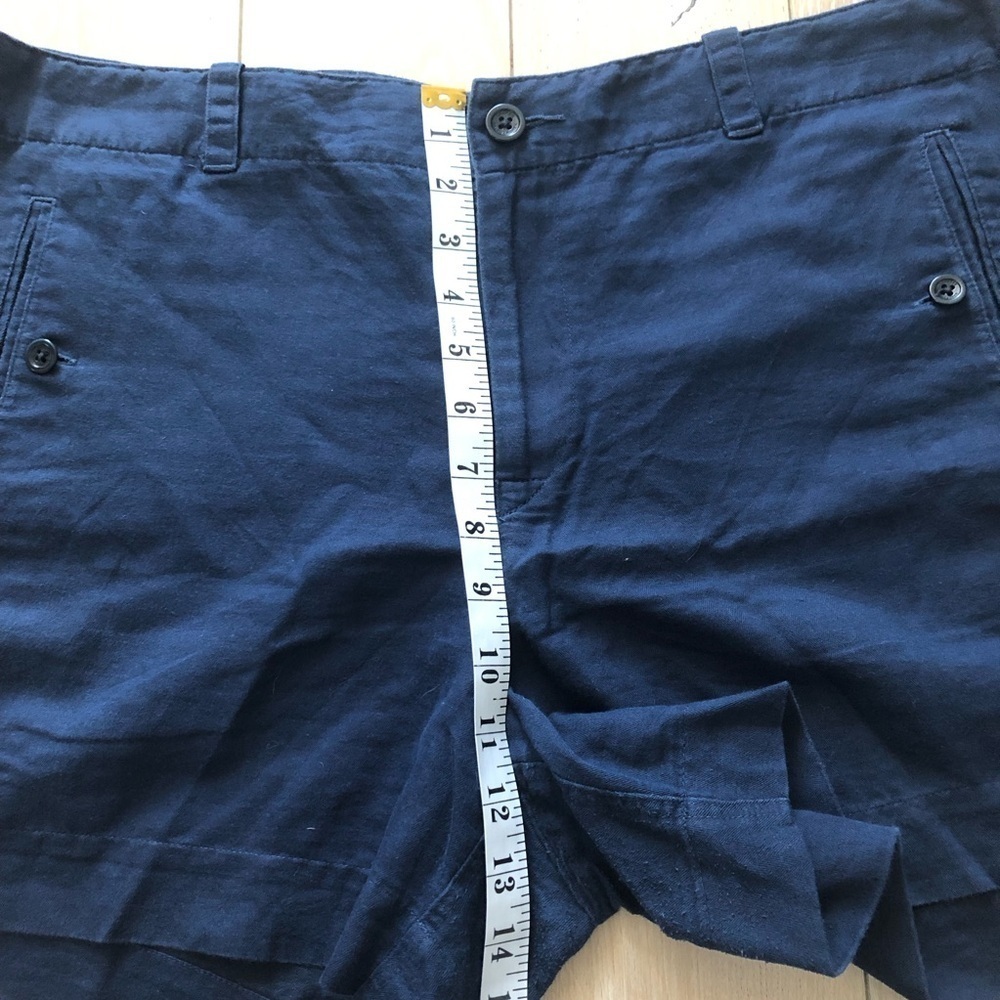 Lauren Ralph Lauren Linen Cotton Blend Shorts in Navy Size 14 - Picture 7 of 11